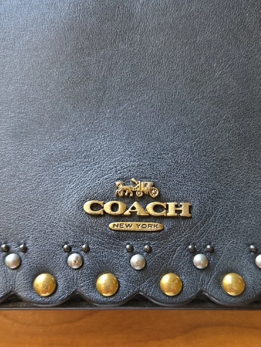 Coach Hayden Foldover Crossbody Clutch with Scallop Rivets Studs - Picture 6 of 13